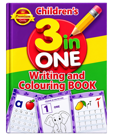 Children's 3in1 Writing and Colouring Book